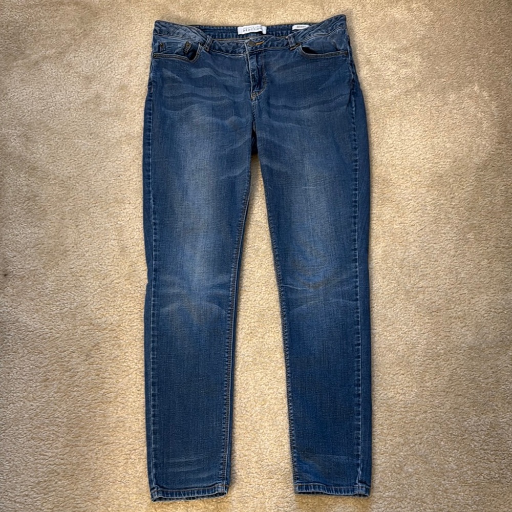 Kenneth Cole Reaction Blue Skinny Jeans Modern Style VGUC Size 8
